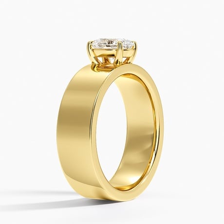 Thick Solitaire Engagement Ring