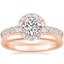 14K Rose Gold Luxe Sienna Halo Diamond Ring (3/4 ct. tw.) with 2mm Comfort Fit Wedding Ring