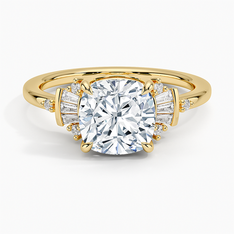 Art Deco Tapered Baguette Cluster Engagement Ring