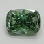 3.07 Ct. Fancy Vivid Pacific Green Cushion Lab Grown Diamond