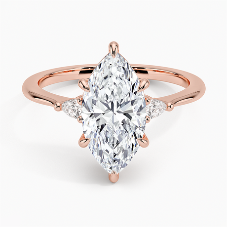 14K Rose Gold Aria Three Stone Diamond Ring (1/10 ct. tw.)