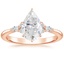 14K Rose Gold Nadia Diamond Ring, smalltop view