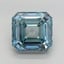 14.76 Ct. Fancy Vivid Greenish Blue Asscher Lab Grown Diamond