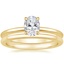 18K Yellow Gold Adorned Petite Elodie Diamond Ring with Petite Comfort Fit Wedding Ring