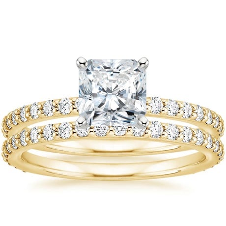 18K Yellow Gold Luxe Petite Shared Prong Diamond Bridal Set (3/4 ct. tw.)