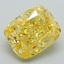 6.40 Ct. Fancy Vivid Yellow Cushion Lab Grown Diamond