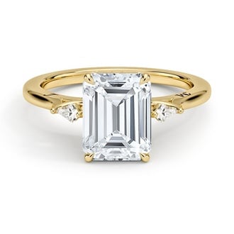 Custom Three Stone Hidden Accent Diamond Ring