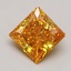 1.29 Ct. Fancy Vivid Yellowish Orange Princess Lab Grown Diamond