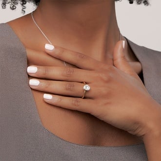 Secret Halo with 1.5ct Oval Certified Lab Diamond in 18K Yellow Gold