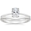 18K White Gold Aimee Ring with Petite Curved Wedding Ring