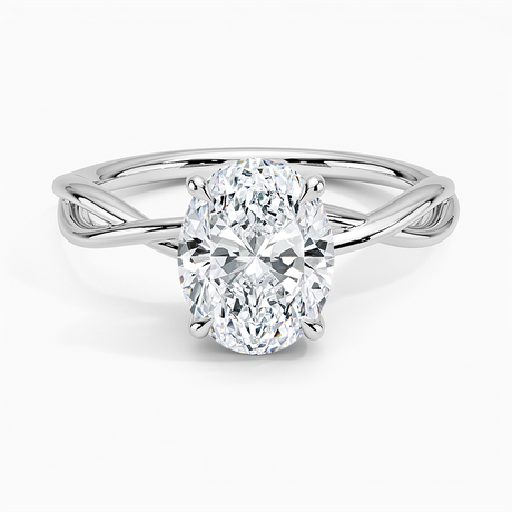 18K White Gold Alya Twist Solitaire Ring