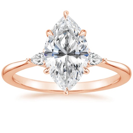 14K Rose Gold Aria Contoured Diamond Bridal Set