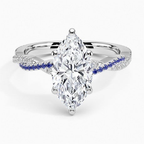 Petite Twisted Vine Sapphire and Diamond Ring