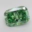 4.47 Ct. Fancy Vivid Green Cushion Lab Grown Diamond