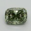 3.07 Ct. Fancy Vivid Green Cushion Lab Grown Diamond