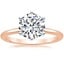 14K Rose Gold Six-Prong Petite Comfort Fit 1.5mm Solitaire Ring, smalltop view
