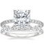 18K White Gold Luxe Petite Shared Prong Diamond Ring (1/3 ct. tw.) with Monaco Diamond Ring (3/4 ct. tw.)