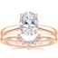 14K Rose Gold Dawn Diamond Ring with Lunette Diamond Ring