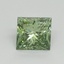 0.73 Ct. Fancy Vivid Green Princess Lab Grown Diamond