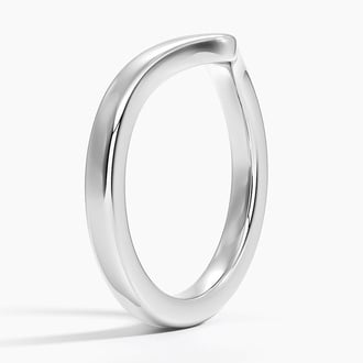2.5mm Chevron Ring in Platinum