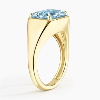 Marlowe Emerald-Cut Aquamarine Signet Ring