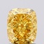1.47 Ct. Fancy Vivid Yellow Cushion Lab Grown Diamond