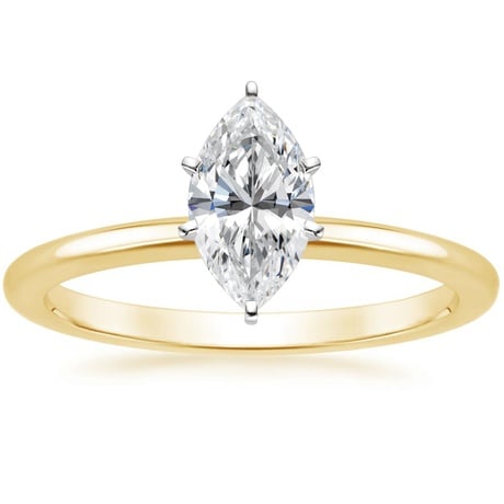 18K Yellow Gold Six-Prong Petite Comfort Fit Bridal Set
