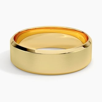 Slim Profile Beveled Edge Matte 6.5mm Wedding Ring
