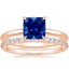 14K Rose Gold Elodie Ring with Petite Shared Prong Diamond Ring (1/4 ct. tw.)
