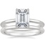 Platinum Petite Elodie Ring with Petite Comfort Fit Wedding Ring