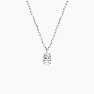 Oval Solitaire Diamond Pendant (1/2 ct. tw.)