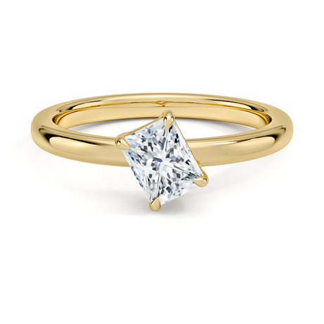 Angled Solitaire Diamond Ring