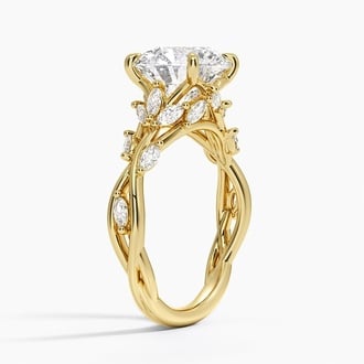 Secret Garden with 3ct Round Certified Lab Diamond in 18K Yellow Gold