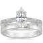 Platinum Elsie Ring with 2.5mm Hammered Quattro Wedding Ring