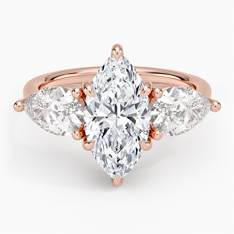 14K Rose Gold Luxe Opera Three Stone Diamond Ring (1 1/3 ct. tw.)