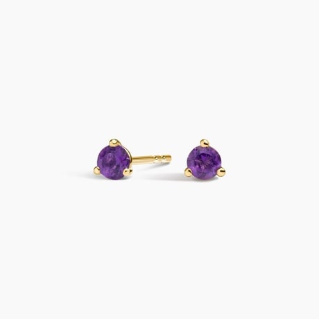 Amethyst Birthstone Stud Earrings