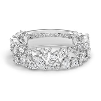 Custom Nature-Inspired 3/4 Coverage Diamond Ring