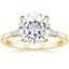 18K Yellow Gold Tapered Baguette Three Stone Diamond Ring, smalltop view