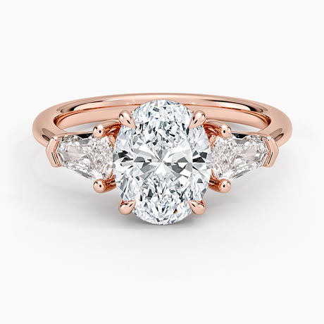 14K Rose Gold Shield Cut Three Stone Diamond Ring (1/2 ct. tw.)