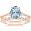 14KR Aquamarine Aria Diamond Ring (1/10 ct. tw.) with Versailles Diamond Ring (3/8 ct. tw.), smalltop view