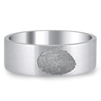Custom Fingerprint Flat Matte Ring
