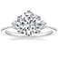 18K White Gold Tallula Three Stone Diamond Ring, smalltop view