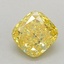 0.80 Ct. Fancy Vivid Yellow Cushion Lab Grown Diamond