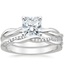 18K White Gold Twisted Vine Ring with Petite Twisted Vine Diamond Ring (1/8 ct. tw.)