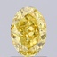 0.99 Ct. Fancy Vivid  Yellow Oval Lab Grown Diamond