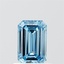 0.74 Ct. Fancy Vivid Blue Emerald Lab Grown Diamond