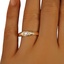 The Basina Ring, smallzoomed in top view on a hand