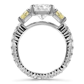 Custom Raised Trillion Diamond Ring