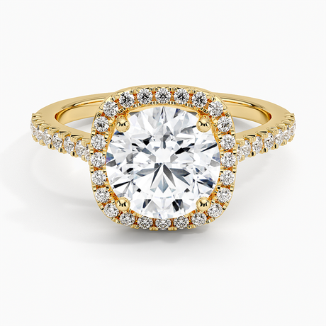 18K Yellow Gold Adorned Odessa Halo Diamond Ring