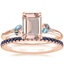14K Rose Gold Camellia Indigo Milgrain Ring with Luxe Ballad Sapphire Ring